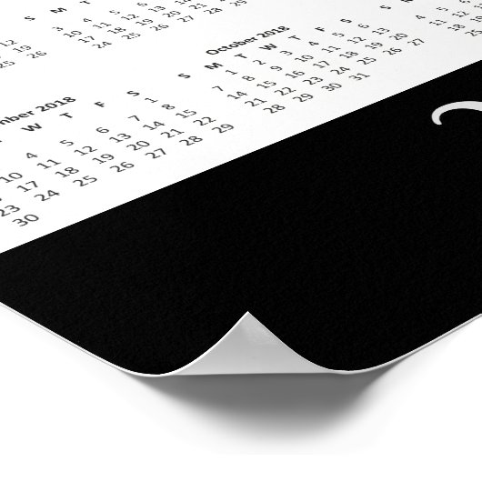 ブラックストライプ | モダンミニマル 2018 フォトカレンダー ポスター (角)