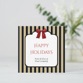 ブラックストライプ＆レッドボー カスタムコーポレートグリーティング シーズンカード (スタンド正面)