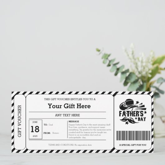 ブラックストライプ 父の日のギフト券 (スタンド正面)