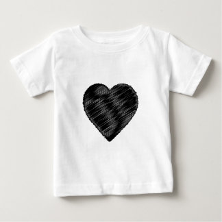 ブラックストリップハート ベビーTシャツ