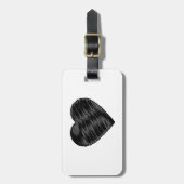 ブラックストリップハート ラゲッジタグ (正面縦)