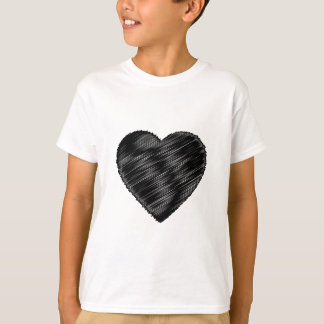 ブラックストリップハート Tシャツ