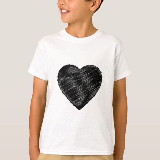 ブラックストリップハート Tシャツ (正面)