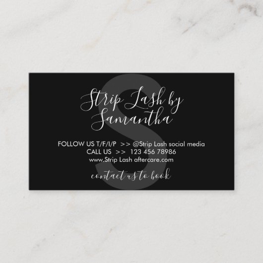 ブラックストリップラッシュアフターケア 名刺 (正面)