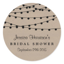 ブラックストリングライトオンクラフト素朴ブライダルシャワー