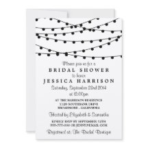 ブラックストリングライトオンクラフト素朴ブライダルシャワー