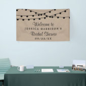 ブラックストリングライトオンクラフト素朴ブライダルシャワー 横断幕 (トレードショー)