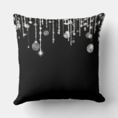 ブラックストリングライトクリスマス クッション (裏面)