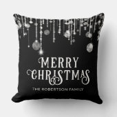 ブラックストリングライトクリスマス クッション (正面)