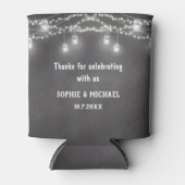 ブラックストリングライト結婚ズのメイソンジャークーラーボックス 缶クーラー (正面)