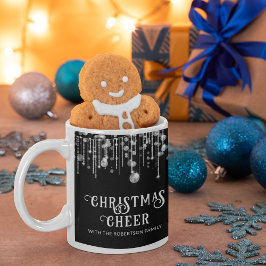 ブラックストリングライト クリスマスパーティー コーヒーマグカップ