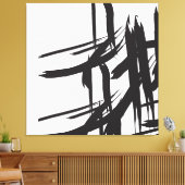 ブラックストローク、by ©Lorena Depante キャンバスプリント (インサイチュ (リビング))