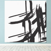 ブラックストローク、by ©Lorena Depante キャンバスプリント (インサイチュ (ウッドフロア))