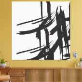 ブラックストローク、by ©Lorena Depante キャンバスプリント (インサイチュ (リビング))