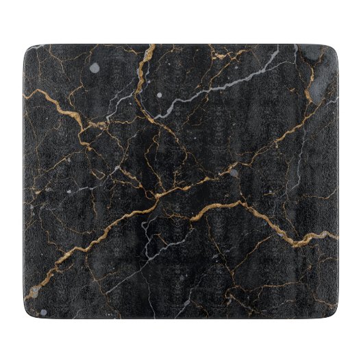 ブラックストーン金ゴールド&シルバー静脈 カッティングボード (正面)