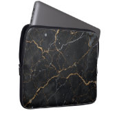 ブラックストーン金ゴールド&シルバー静脈 ラップトップスリーブ (正面右)