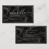 ブラックストーン テクスチャ | レザートリム 名刺 (正面/裏面)