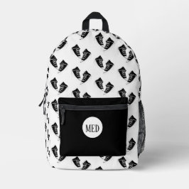 ブラックスニーカーデザインプリントカットシューバックパック プリントバックパック