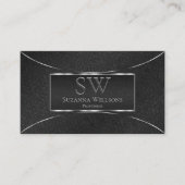 ブラックスネークシルバーデコールとモノグラムとロゴ 名刺 (正面)