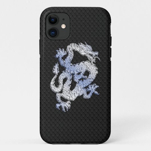 ブラックスネークスキンのドラゴンプリント Case-Mate iPhoneケース (裏面)