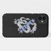 ブラックスネークスキンのドラゴンプリント Case-Mate iPhoneケース (裏面(横))