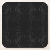 ブラックスネークスキンプリント スクエアペーパーコースター (正面)
