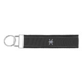 ブラックスネークスキン上の魚座スタイル リストバンドキーホルダー (鍵左)