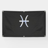 ブラックスネークスキン上の魚座スタイル 横断幕 (横)