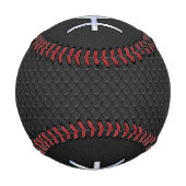 ブラックスネークスキン上の魚座スタイル 野球ボール (裏面)