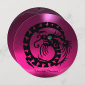 ブラックスネークドラゴンピンク明るい赤紫色紫玉石 招待状 (正面/裏面)