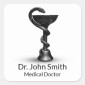 ブラックスネークボウル医療衛生方白幹部 スクエアシール (正面)