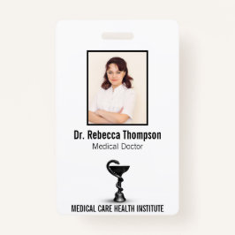 ブラックスネークボウル衛生方医療白写真識別 バッジ