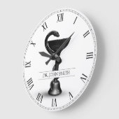 ブラックスネークメディカルボウル衛生方白名 ラージ壁時計 (傾斜)