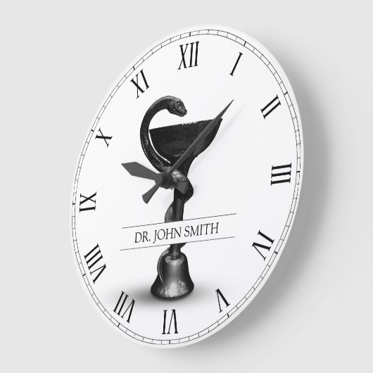 ブラックスネークメディカルボウル衛生方白名 ラージ壁時計 (傾斜)