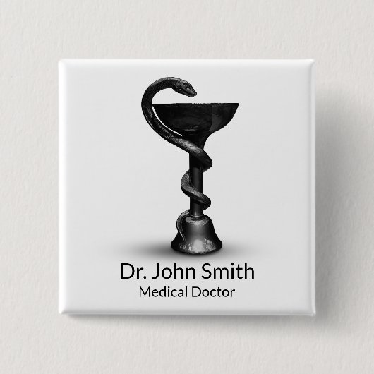 ブラックスネークメディカルボウル衛生方白幹部 缶バッジ (正面)