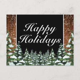 ブラックスノーウィーウッド&フォレストハッピーホリデーズグリーティング 案内ポストカード