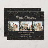 ブラックスノーウィーメリークリスマス3写真 シーズンカード (正面/裏面)
