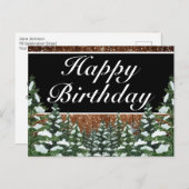 ブラックスノーウッドフォレストハッピーバースデーグリーティング 案内ポストカード (正面/裏面)