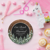 ブラックスノーウッドフォレ食べストリッ結婚したク結婚ズ ペーパープレート (パーティー)