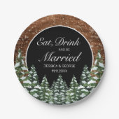 ブラックスノーウッドフォレ食べストリッ結婚したク結婚ズ ペーパープレート (正面)