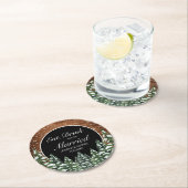 ブラックスノーウッドフォレ食べストリッ結婚したク結婚ズ ラウンドペーパーコースター (インサイチュ)