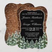 ブラックスノーウッド＆フォレストウェディングアニバーサリー 招待状 (正面/裏面)