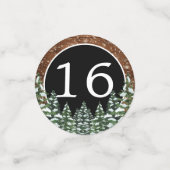 ブラックスノーウッド&フォレストパインスウィート16誕生日 コンフェッティ (スモール正面)