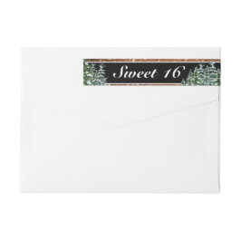ブラックスノーウッド&フォレストパインスウィート16誕生日 ラップアラウンドラベル