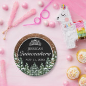 ブラックスノーウッド&フォレストパインティアラキンセアニラ ペーパープレート (パーティー)