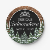 ブラックスノーウッド&フォレストパインティアラキンセアニラ ペーパープレート (正面)