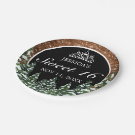 ブラックスノーウッド&フォレストパインティアラスイート16 ペーパープレート