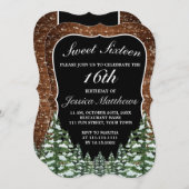 ブラックスノーウッド&フォレストパインティアラスイート16 招待状 (正面/裏面)