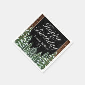 ブラックスノーウッド&フォレストパインハッピーバースデー スタンダードカクテルナプキン (角)