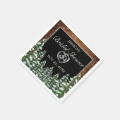 ブラックスノーウッド&フォレストパインブライダルシャワー スタンダードカクテルナプキン (角)